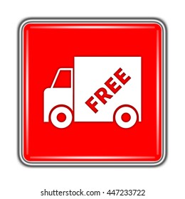 free delivery button isolated. 