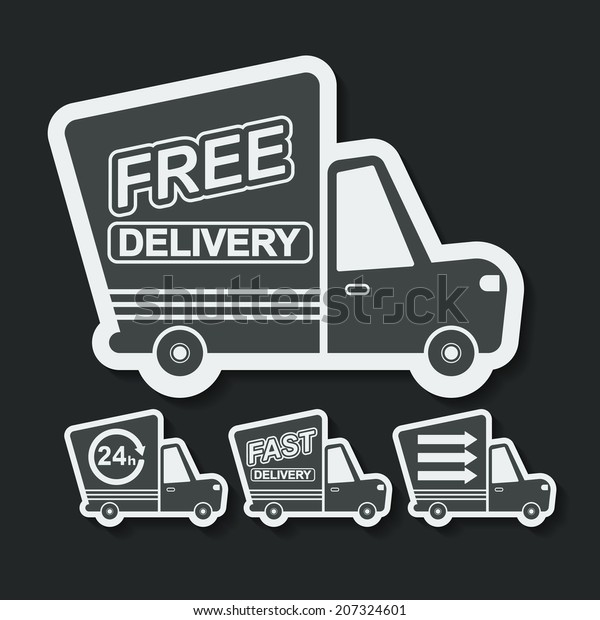Free delivery, fast delivery colorful icons\
set with blend shadows. Raster\
copy.
