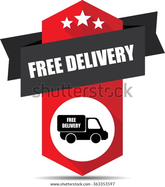 Free delivery red label and\
sign.
