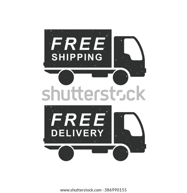 Free delivery and shipping icons with truck.
Raster version