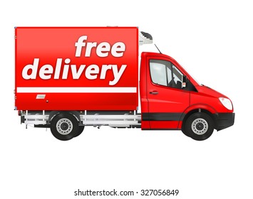 Free Delivery Van On White Background Stock Illustration 327056849 ...