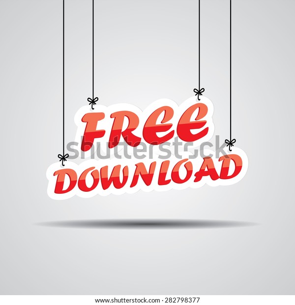 Free Download Hanging Banner Design Over Stock Illustration 282798377