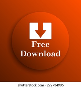 Free Download Icon. Internet Button On Orange Background 