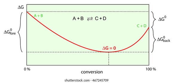 Free Enthalpy Curve Shows Minimum At Chemical Equilibrium