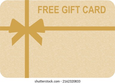 Free Gift Card Golden, Incentive Gift, Collect Bonus, Earn Reward, Redeem Gift Linear Illustration Design.