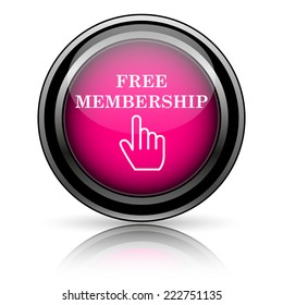 Free Membership Icon. Internet Button On White Background. 