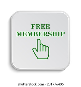 Free Membership Icon. Internet Button On White Background. 