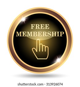 Free Membership Icon. Internet Button On White Background.
