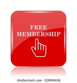 Free Membership Icon. Free Membership Website Button On White Background.
