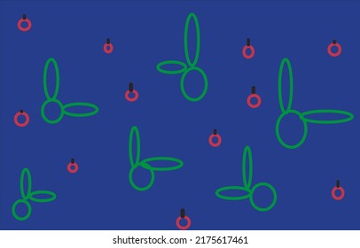 Free Oject Pattern On Blue Background 