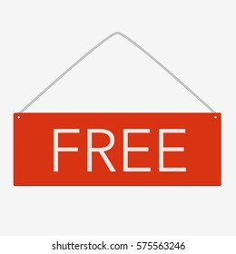 Free red square table isolated on white background. Flat stock illustration