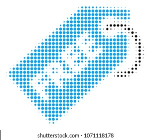 Free Tag halftone raster icon. Illustration style is dotted iconic Free Tag icon symbol on a white background. Halftone matrix is round items.