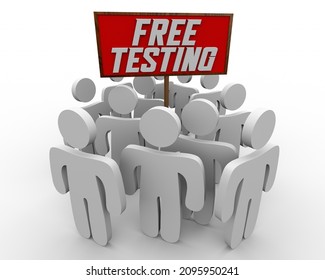 Free Testing Medical Clinic Screening People Patients Sign 3d Illustration