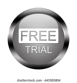 Free Trial button isolated, 3d illustration