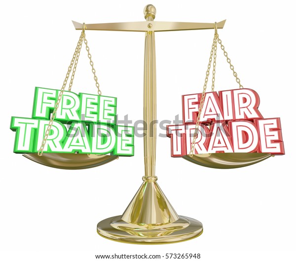 Free Vs Fair Trade Scale Import のイラスト素材