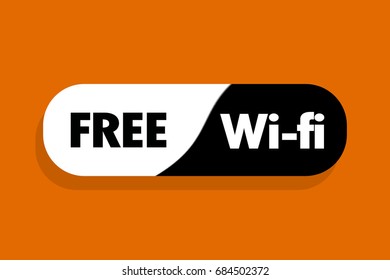 Free Wifi Icon Symbol With Waves. Orange Background.