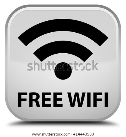 Free wifi white square button