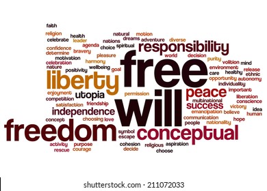 Free Will Concept Word Cloud Background