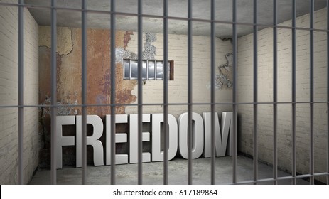 Freedom In Prison - Symbolic 3D Rendering Concerning Totalitarian Systems