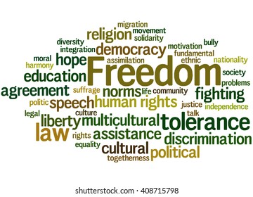 Freedom Word Cloud Concept On White Stock Illustration 408715798 ...