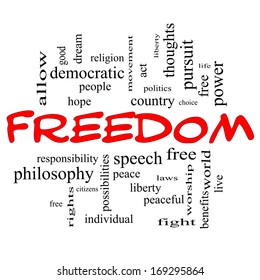 Freedom Word Cloud Concept Red Caps Stock Illustration 169295864 ...