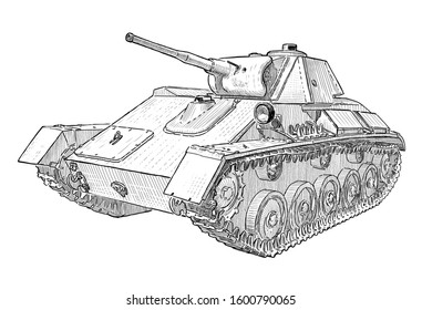 world war 2 tank battle drawing