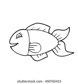 Freehand Drawn Black White Cartoon Fish Stock Illustration 450765415 ...