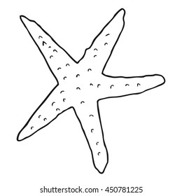 Freehand Drawn Black White Cartoon Starfish Stock Vector (Royalty Free ...