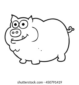 Freehand Drawn Black White Cartoon Pig Stock Illustration 450791419 ...