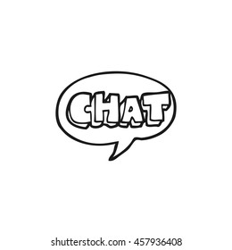 Freehand Drawn Black White Cartoon Chat Stock Illustration 457936408 ...