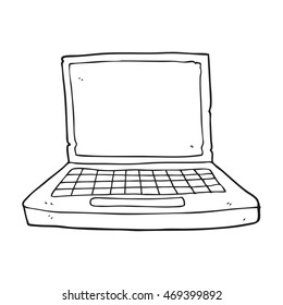 Freehand Drawn Black White Cartoon Laptop Stock Illustration 469399892