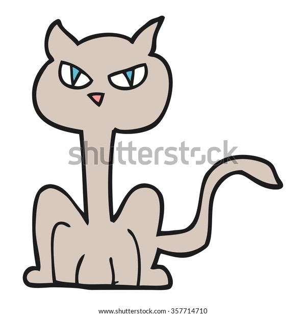 Freehand Drawn Cartoon Angry Cat Stock Illustration 357714710