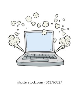 Freehand Drawn Black White Cartoon Laptop Stock Illustration 469397885