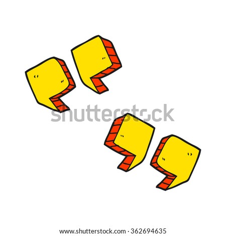 freehand drawn cartoon quotation marks