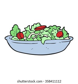 Freehand Drawn Cartoon Salad