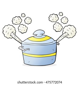 Freehand Drawn Cartoon Steaming Cooking Pot Stock Illustration ...