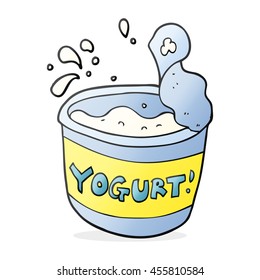 Freehand Drawn Cartoon Yogurt