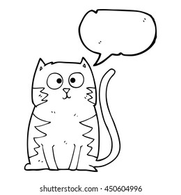 Freehand Drawn Speech Bubble Cartoon Cat Stock Illustration 450604996 ...