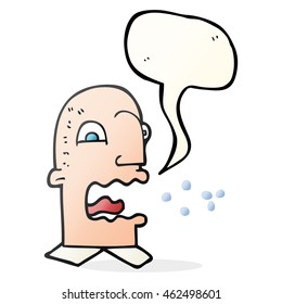 Freehand Drawn Speech Bubble Cartoon Burping Man