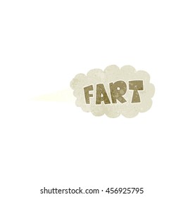 Freehand Retro Cartoon Fart Symbol