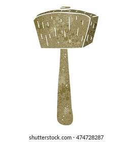 Freehand Retro Cartoon Wooden Mallet Stock Illustration 474728287