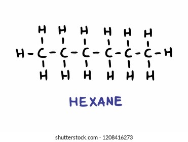 Freehand Style Illustration Hexane Formula Stock Illustration ...