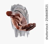 Freehand watercolor illustration of the hand of Jesus Christ isolated on a white background; minimalistic design for postcards. Catholic, Christian religious drawing for Easter. He is risen