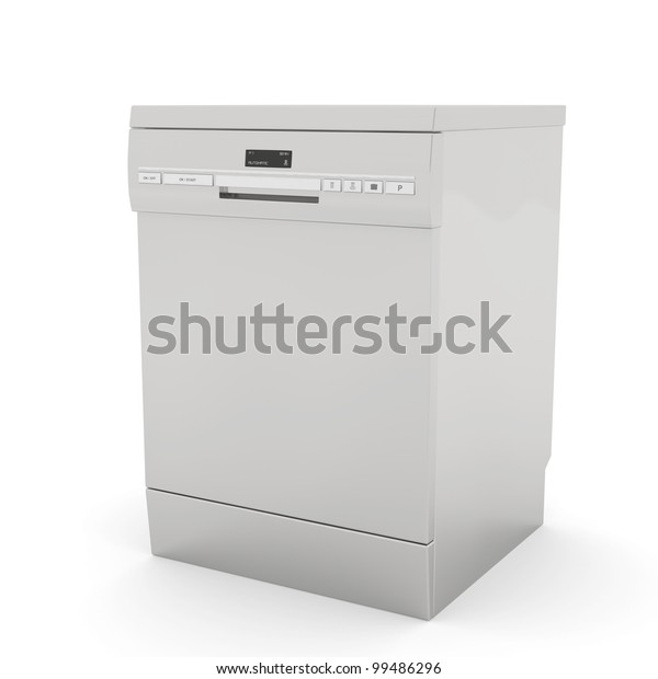 white freestanding dishwasher