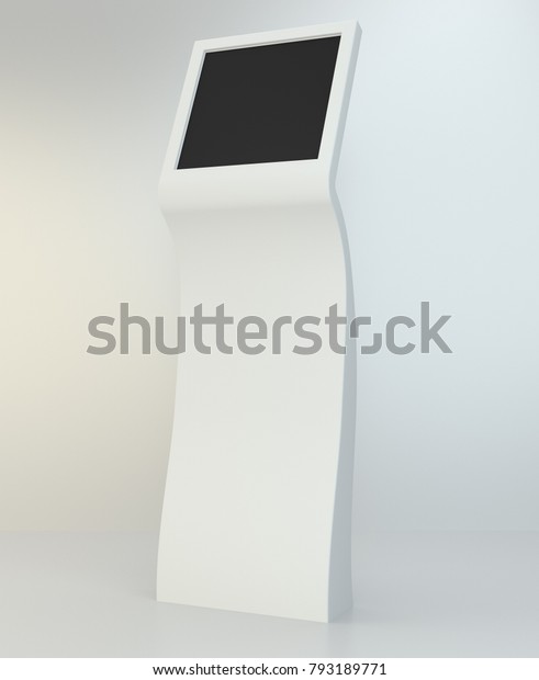 Freestanding Information Kiosk Terminal Stand 3d Stock Illustration