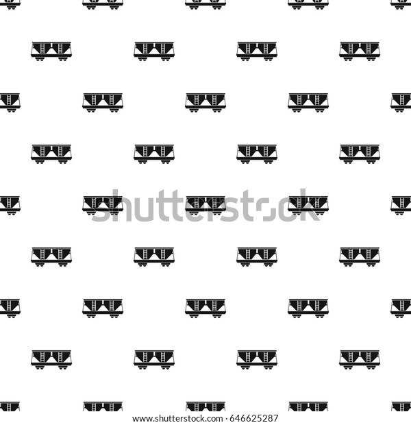 Freight railroad car pattern seamless in\
simple style \
illustration