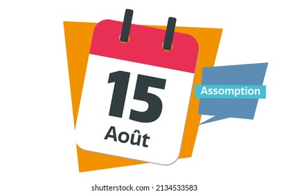 French 15 August Calendar Date Assumption Day