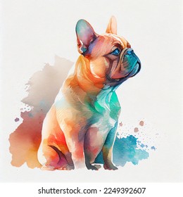French Bulldog Watercolor Painting Dog Portrait
