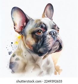 French Bulldog Watercolor Painting Dog Portrait