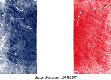 The French Flag Painted In Vintage Style